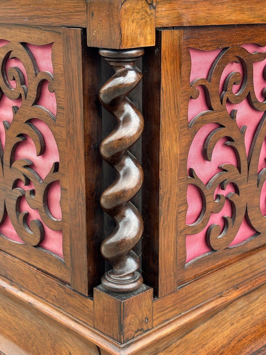 19ème Siècle, Tabouret de Piano en Palissandre de l’Époque Victorienne-photo-4