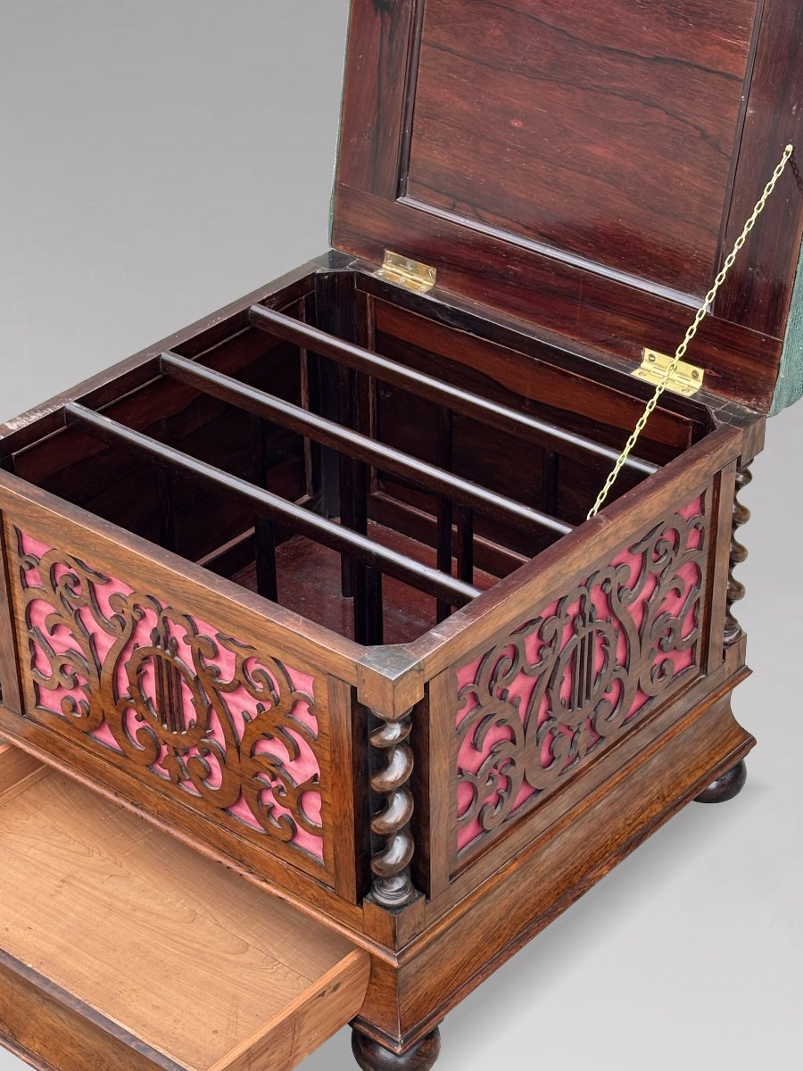 19ème Siècle, Tabouret de Piano en Palissandre de l’Époque Victorienne-photo-7