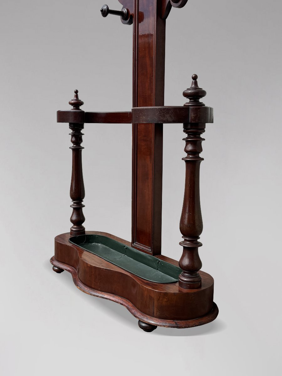 19th-century Victorian-period Mahogany Coat Rack And Hall Stand-photo-4