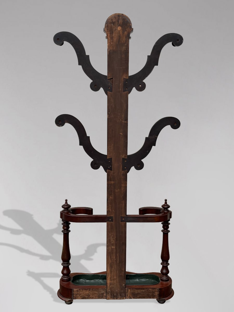 19th-century Victorian-period Mahogany Coat Rack And Hall Stand-photo-1