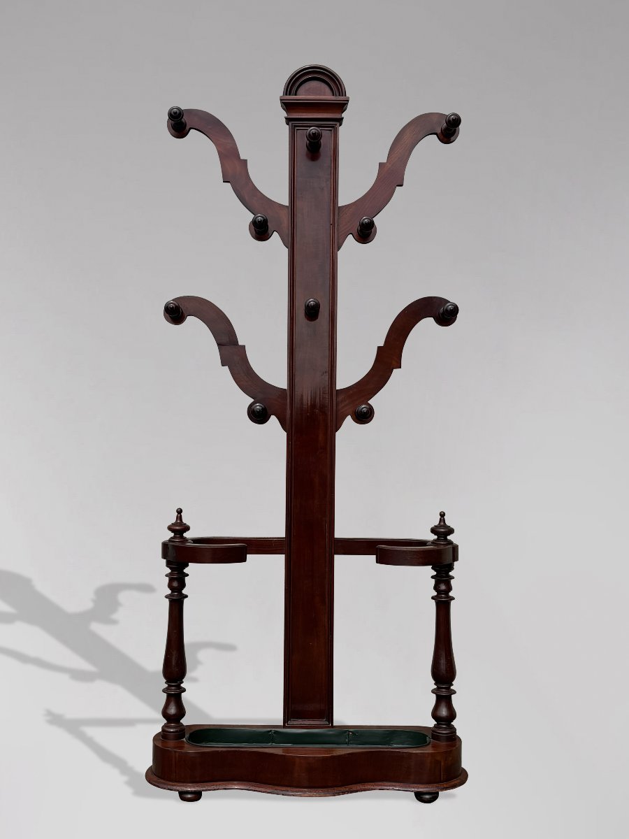 19th-century Victorian-period Mahogany Coat Rack And Hall Stand-photo-5