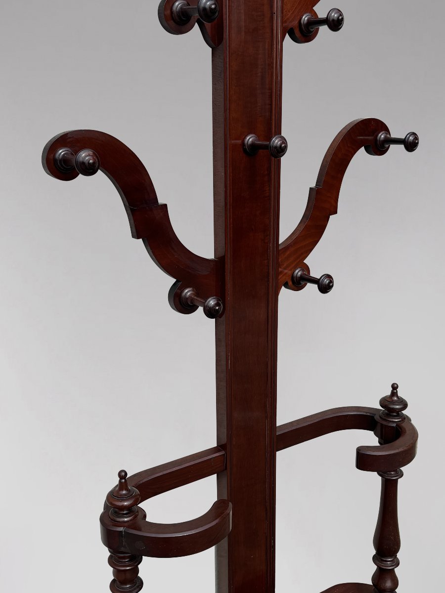 19th-century Victorian-period Mahogany Coat Rack And Hall Stand-photo-6