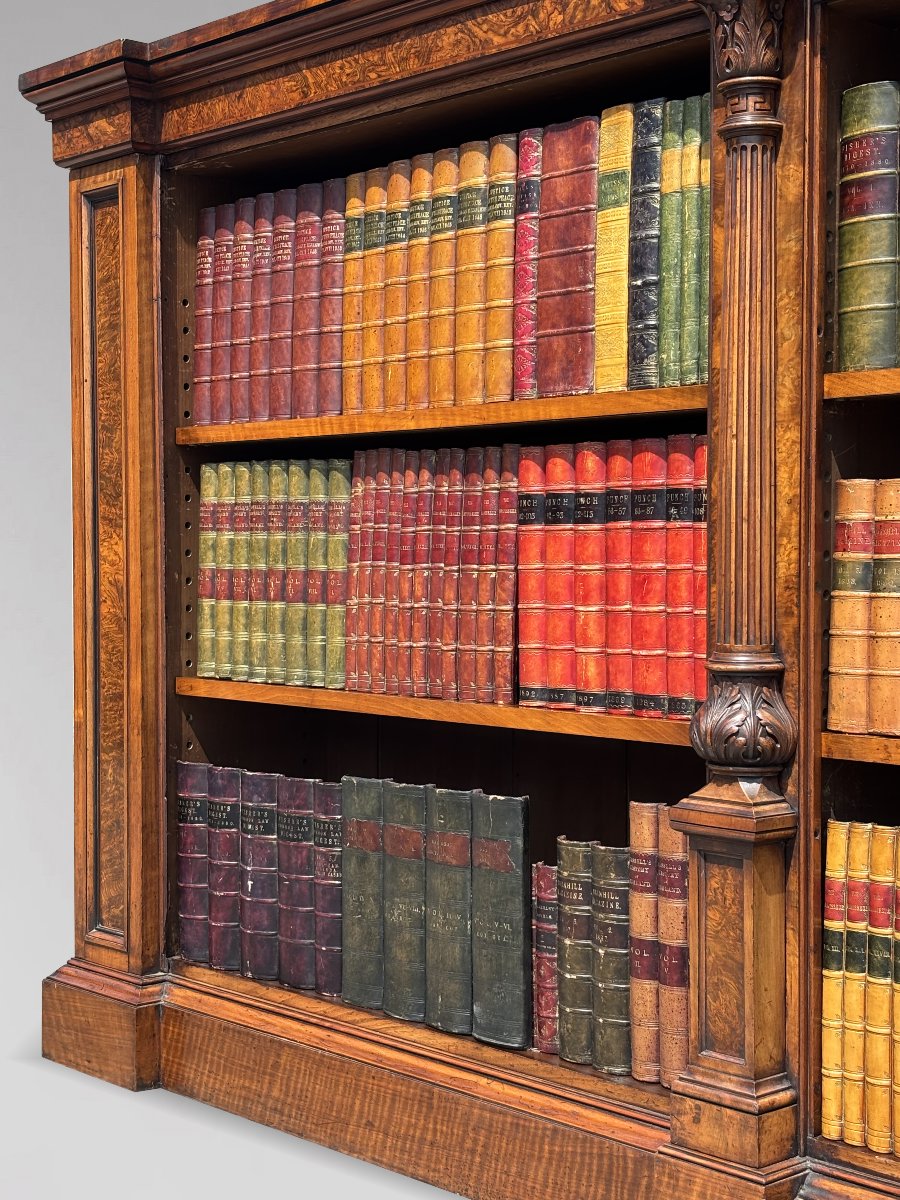 19ème Siècle, Bibliothèque en Ronce de Noyer, Époque Guillaume IV-photo-2
