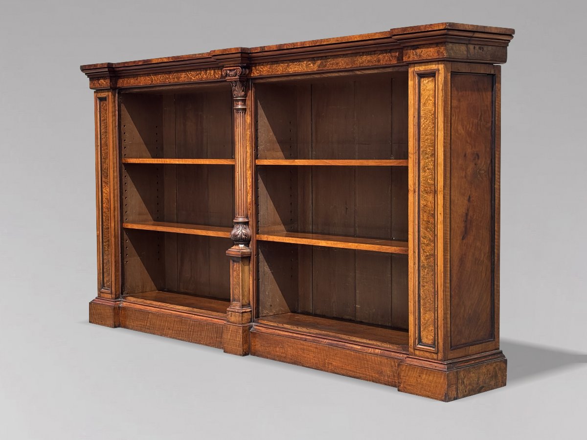 19ème Siècle, Bibliothèque en Ronce de Noyer, Époque Guillaume IV-photo-4