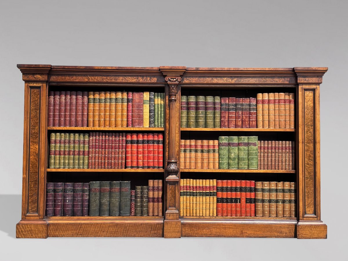 19ème Siècle, Bibliothèque en Ronce de Noyer, Époque Guillaume IV-photo-5