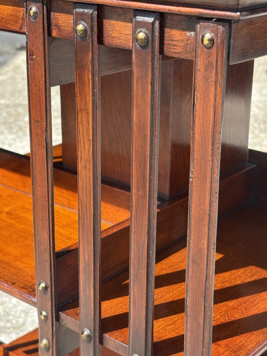 19th-century Victorian Period Mahogany Revolving Bookcase-photo-4