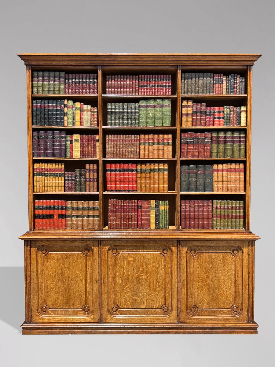 19th-century French Oak Tall Open Library Bookcase