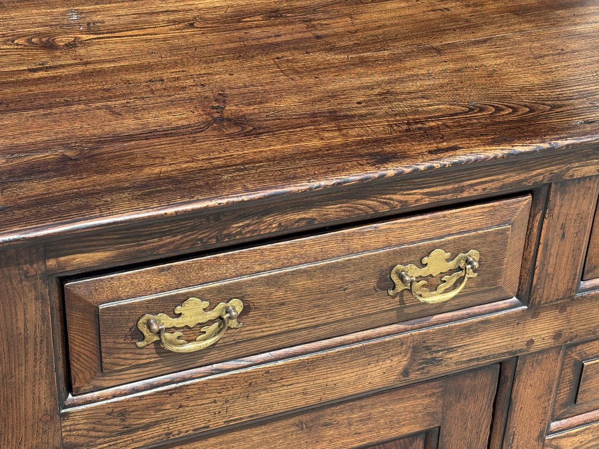 18th Century George II Period Oak Dresser Base Cupboard-photo-1