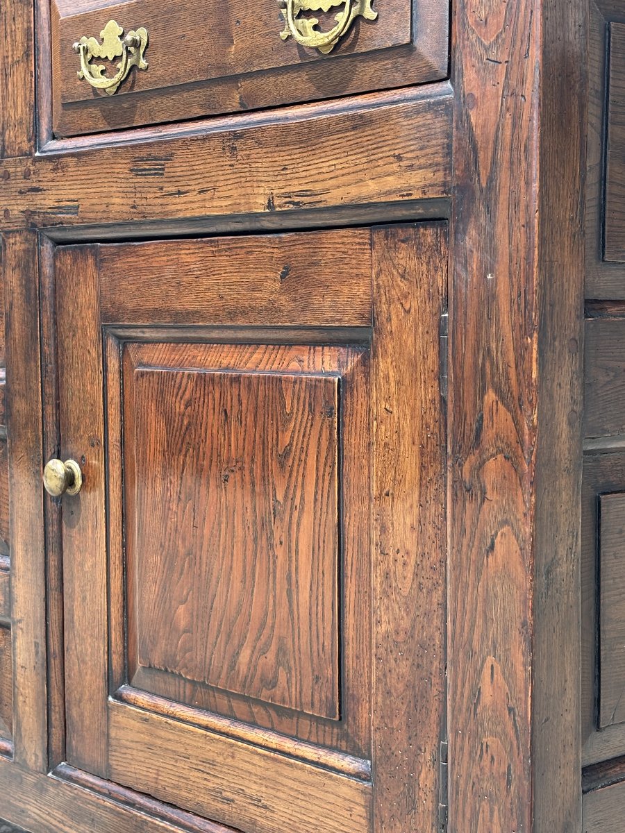 18th Century George II Period Oak Dresser Base Cupboard-photo-3