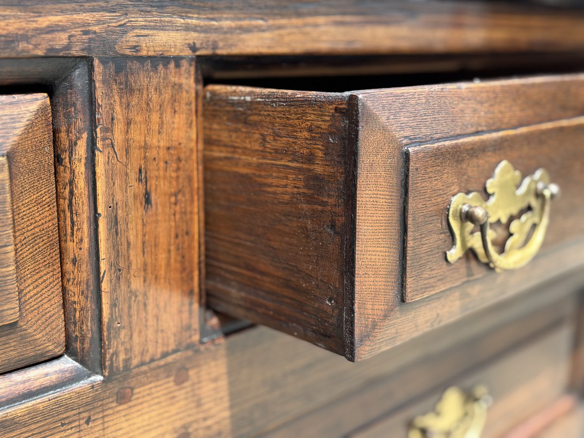 18th Century George II Period Oak Dresser Base Cupboard-photo-4