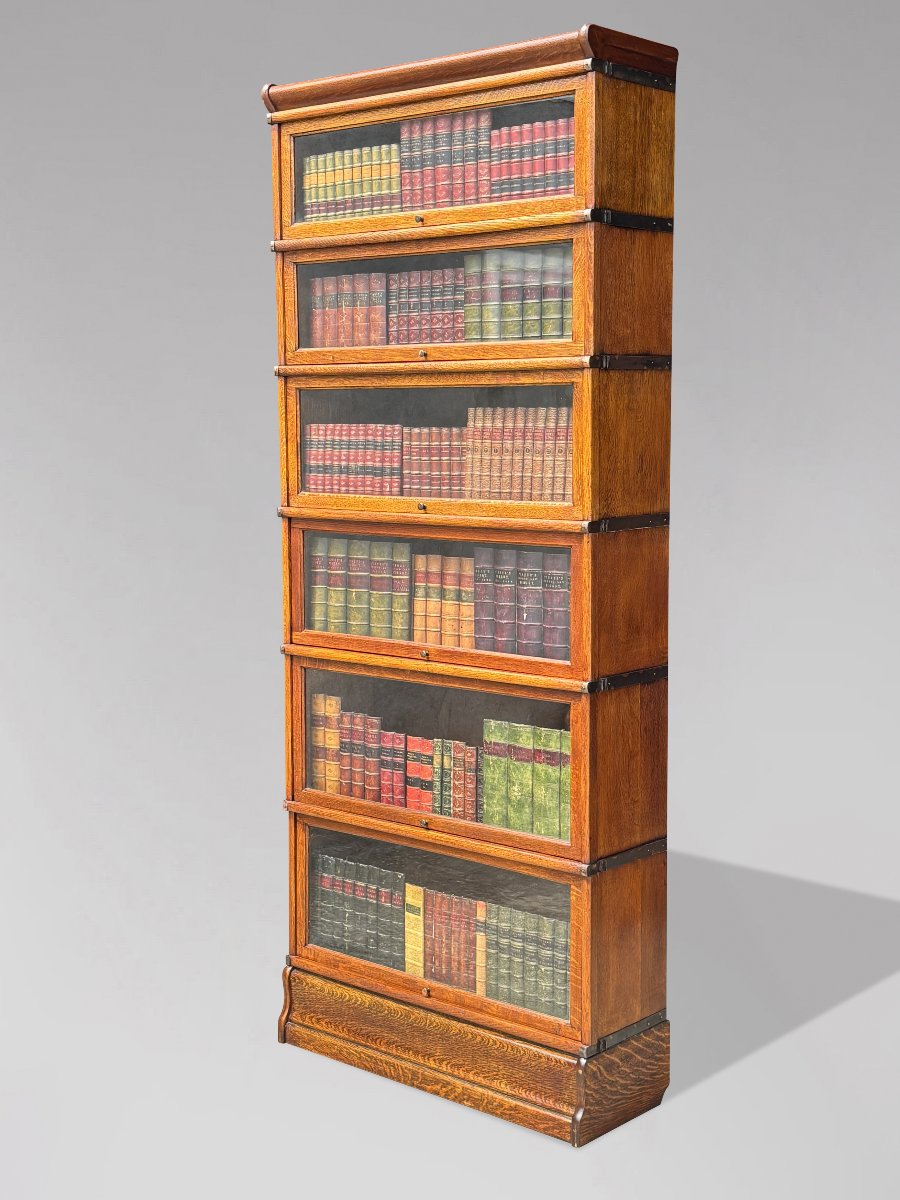 19ème Siècle, Grande Bibliothèque Globe-Wernicke en Chêne à 6 Sections-photo-2