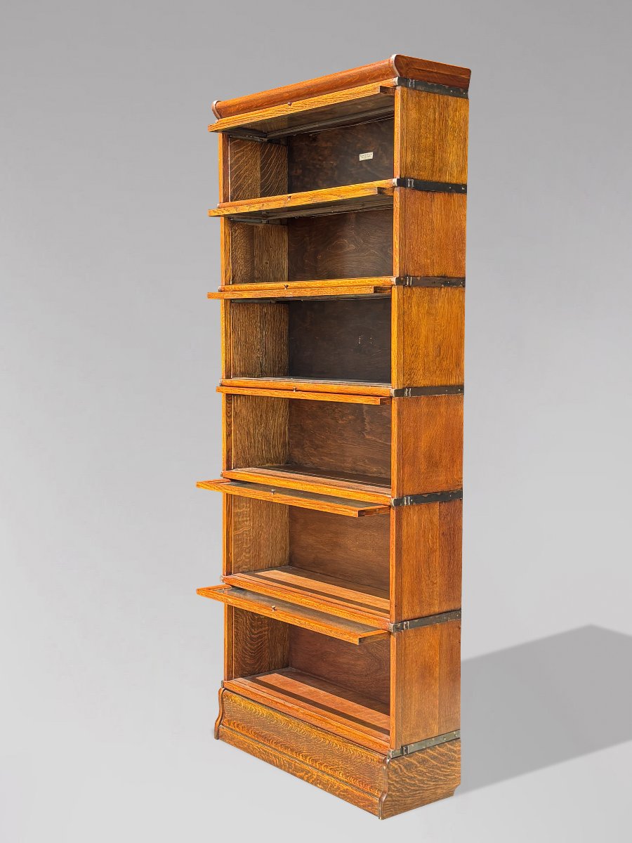 19ème Siècle, Grande Bibliothèque Globe-Wernicke en Chêne à 6 Sections-photo-1