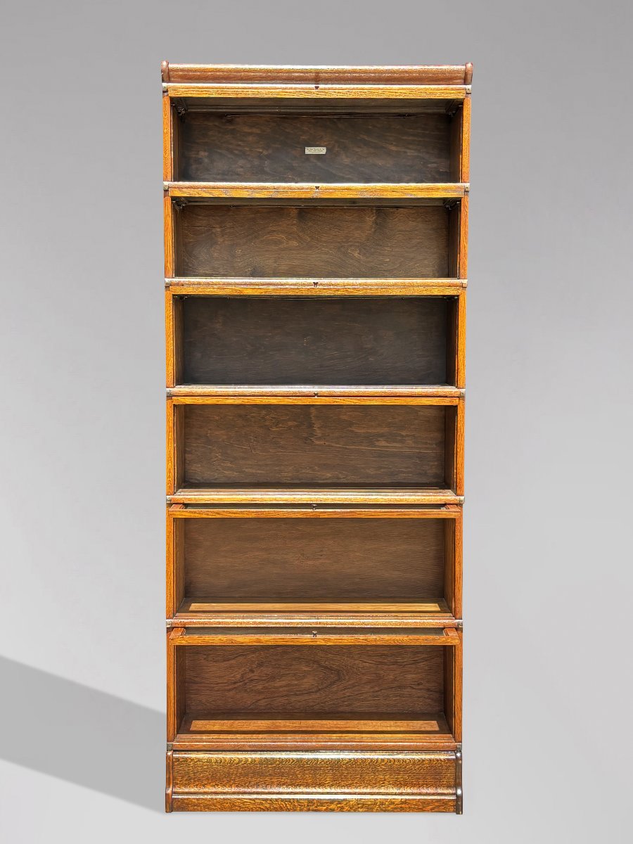 19ème Siècle, Grande Bibliothèque Globe-Wernicke en Chêne à 6 Sections-photo-2