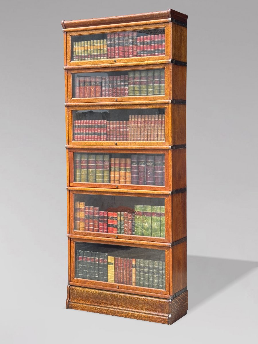 19ème Siècle, Grande Bibliothèque Globe-Wernicke en Chêne à 6 Sections