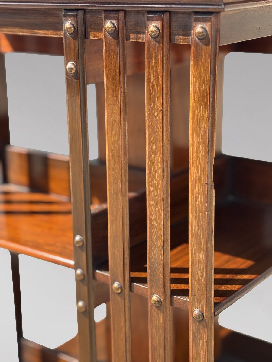 19th-century Victorian Period Mahogany Revolving Bookcase-photo-4