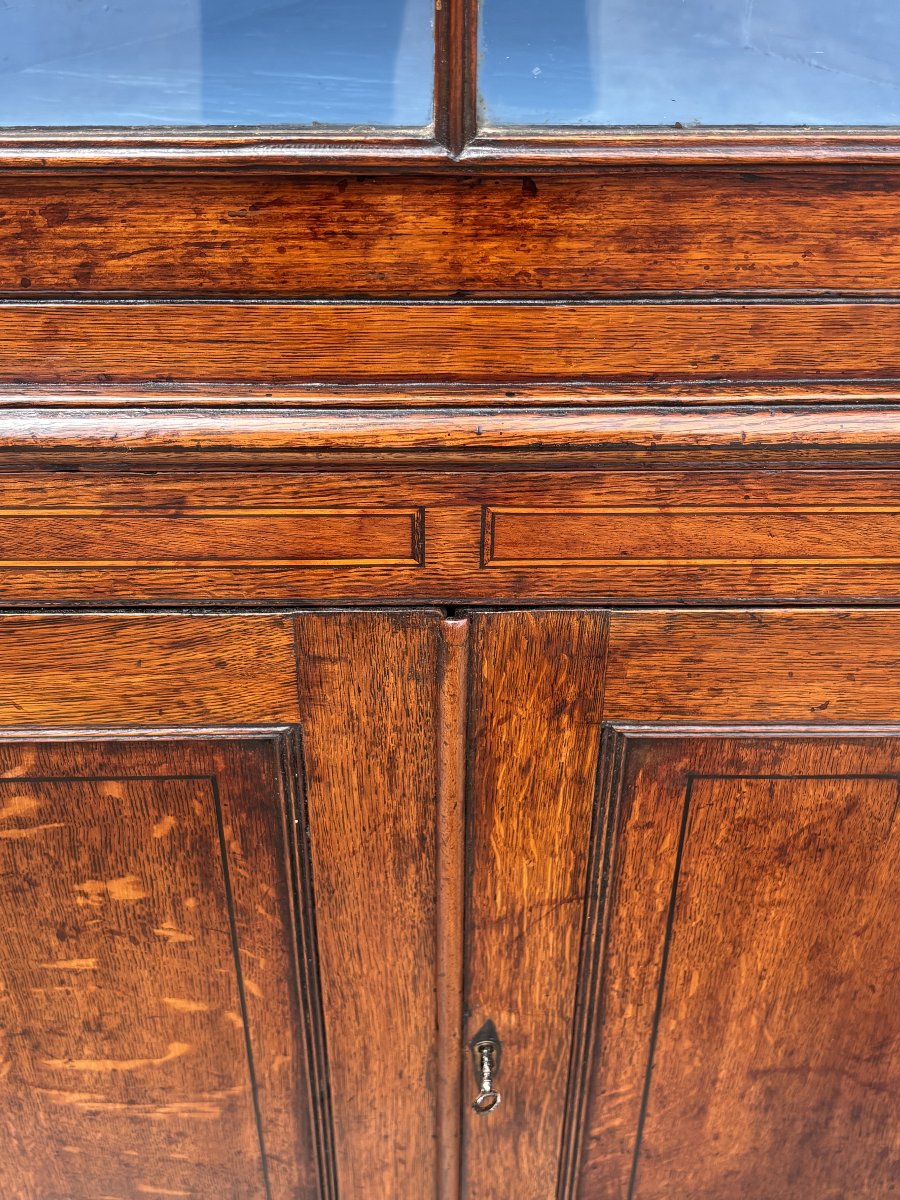 18ème Siècle, Armoire d’Angle en Chêne Marqueté, Époque George III-photo-2