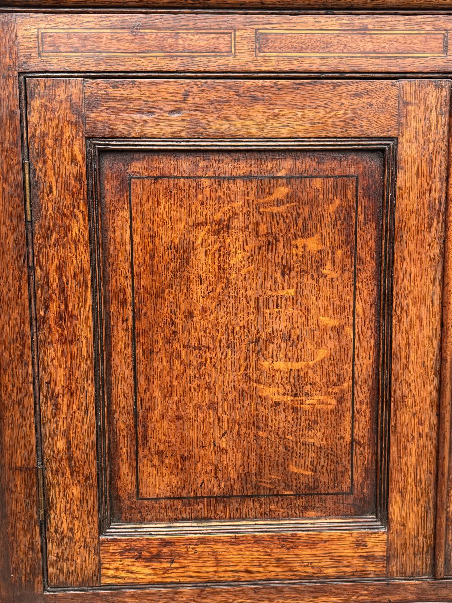18ème Siècle, Armoire d’Angle en Chêne Marqueté, Époque George III-photo-4