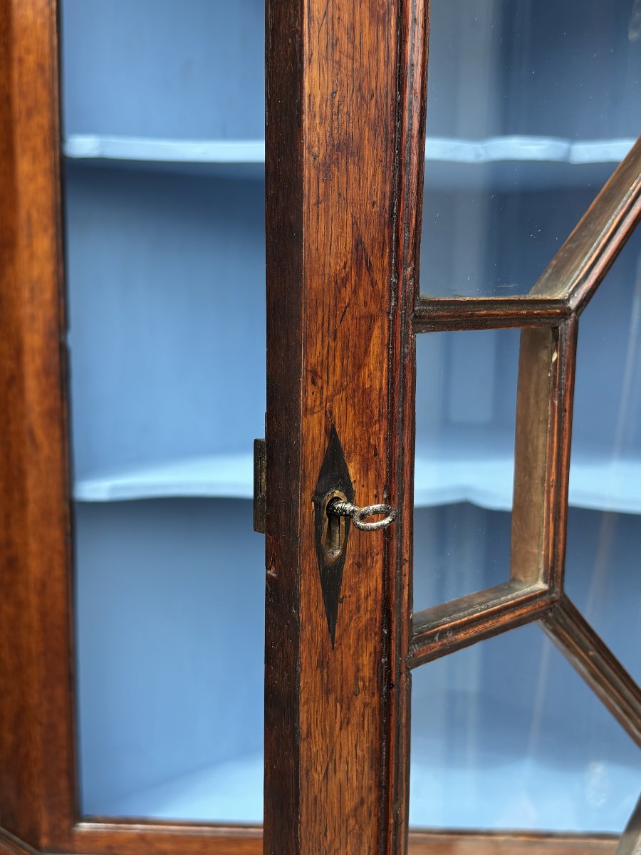 18ème Siècle, Armoire d’Angle en Chêne Marqueté, Époque George III-photo-7