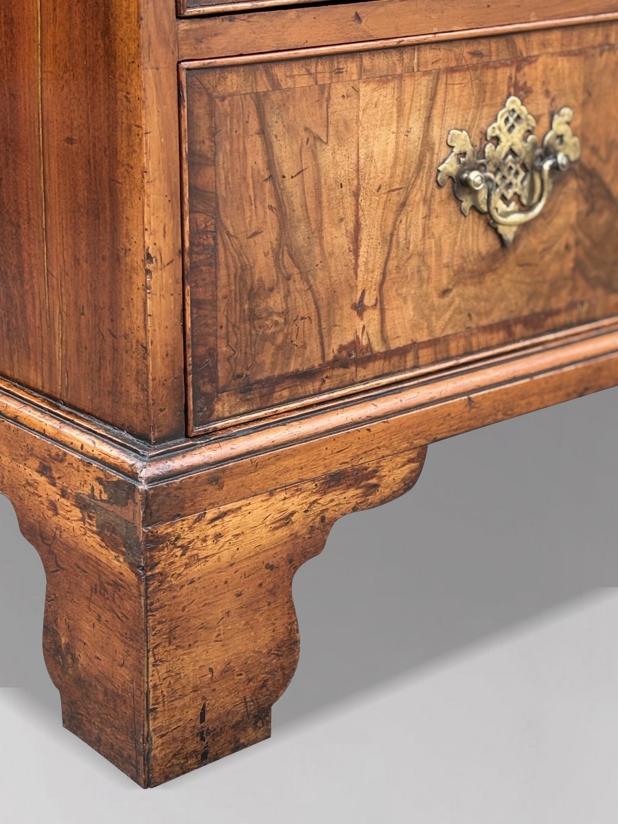 18ème Siècle, Commode Tallboy en Ronce de Noyer, Èpoque George II-photo-4