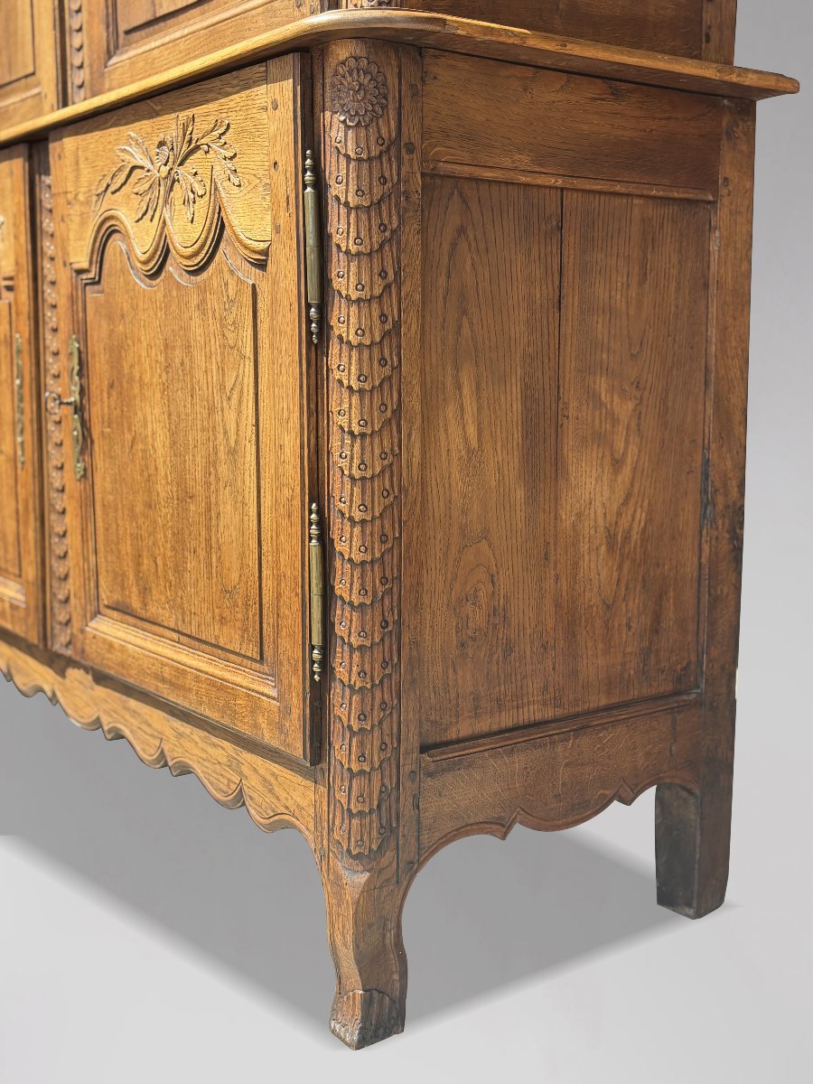 18ème Siècle, Buffet Deux Corps Vitrine en Chêne, Époque Louis XV-photo-8