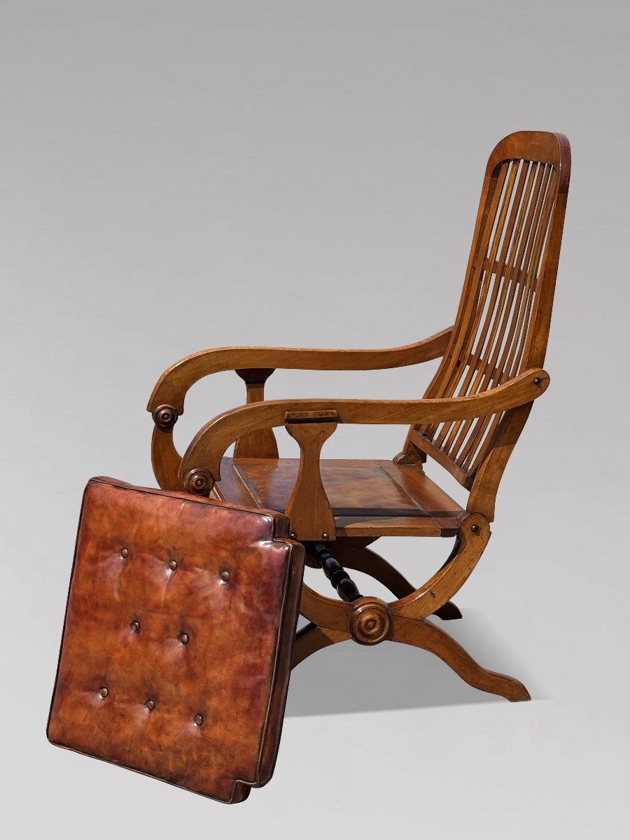 19ème Siècle, Paire de Fauteuils Inclinables en Noyer, Époque Victorienne-photo-3
