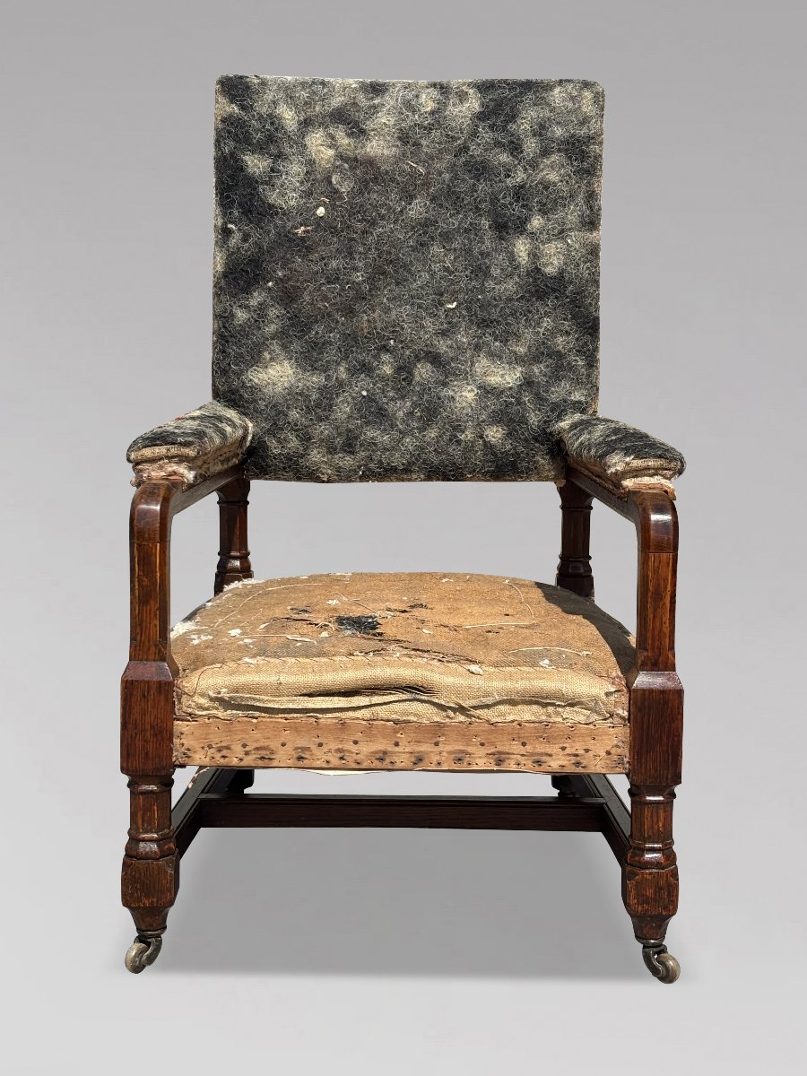 19ème Siècle, Paire de Fauteuils Gothiques en Chêne, Époque Victorienne-photo-4