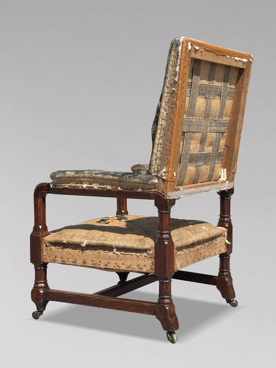 19ème Siècle, Paire de Fauteuils Gothiques en Chêne, Époque Victorienne-photo-2