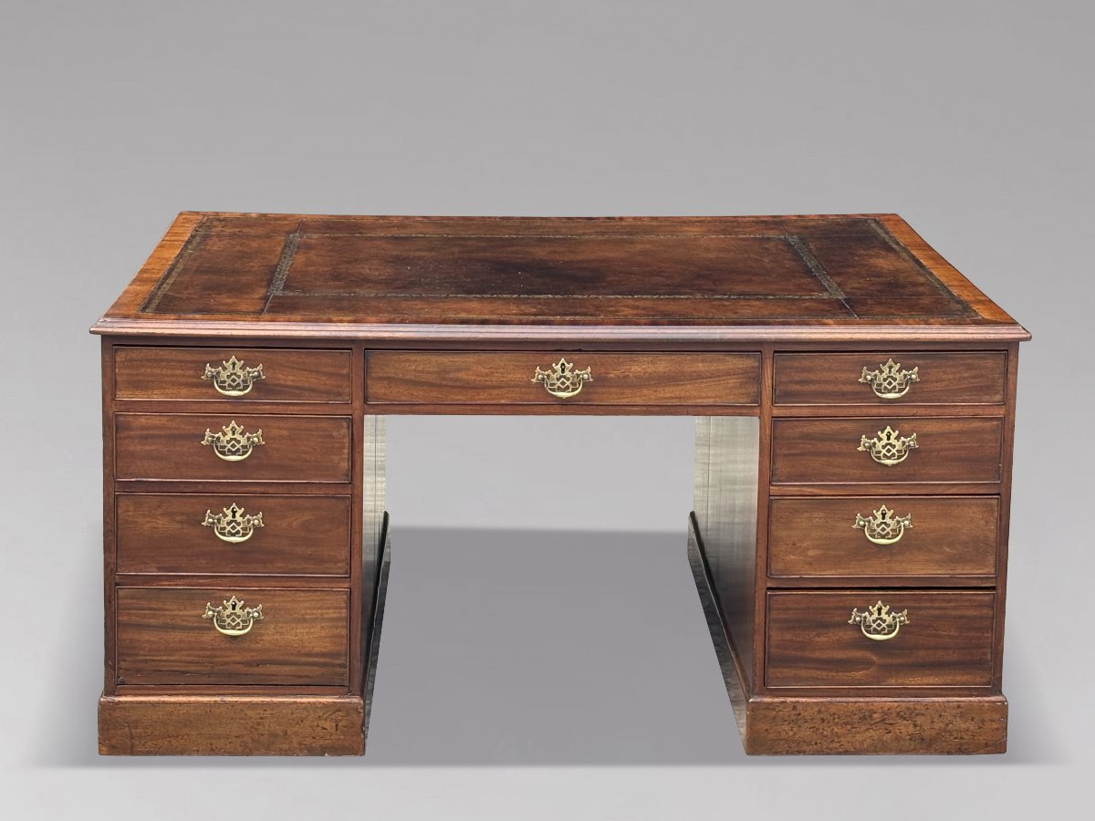 18ème Siècle, Bureau de Partenaire en Acajou, Période George III-photo-2
