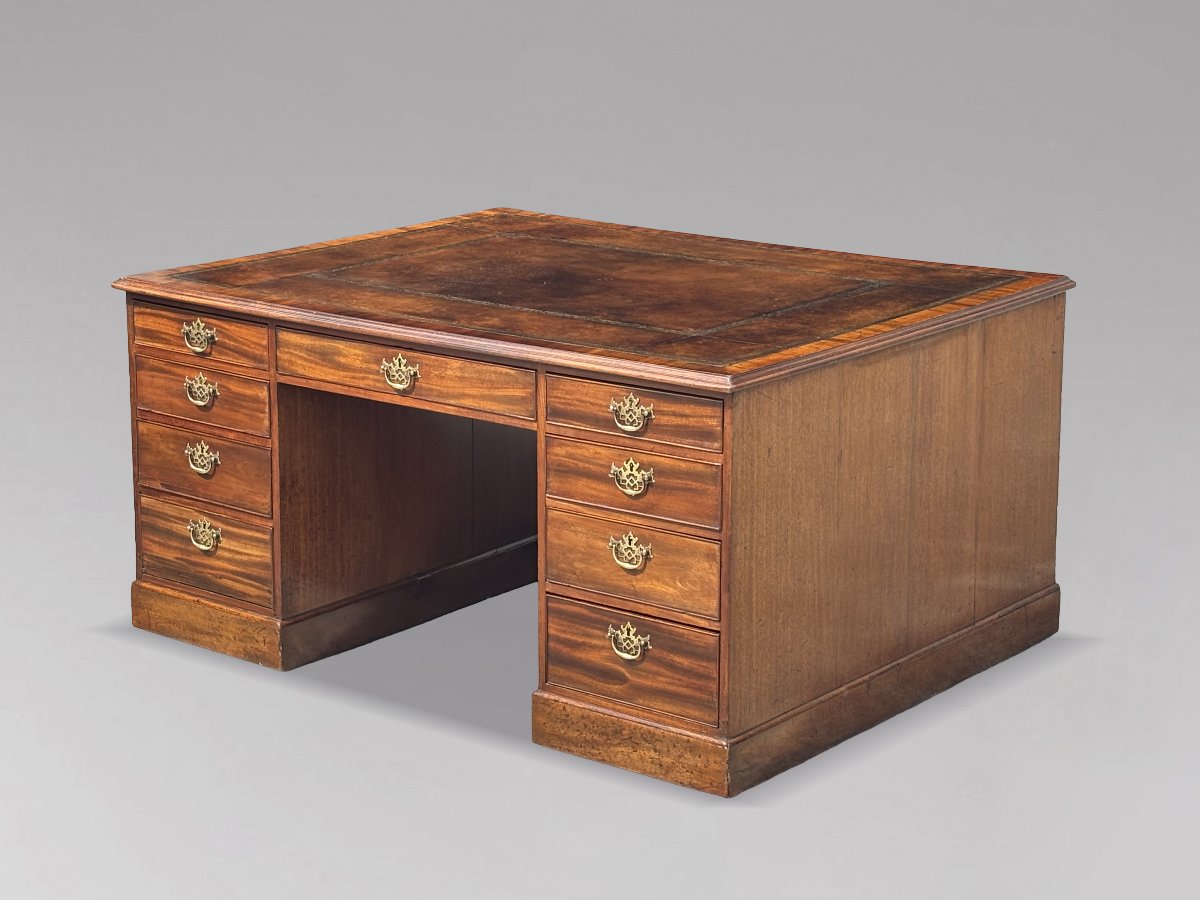18ème Siècle, Bureau de Partenaire en Acajou, Période George III-photo-4