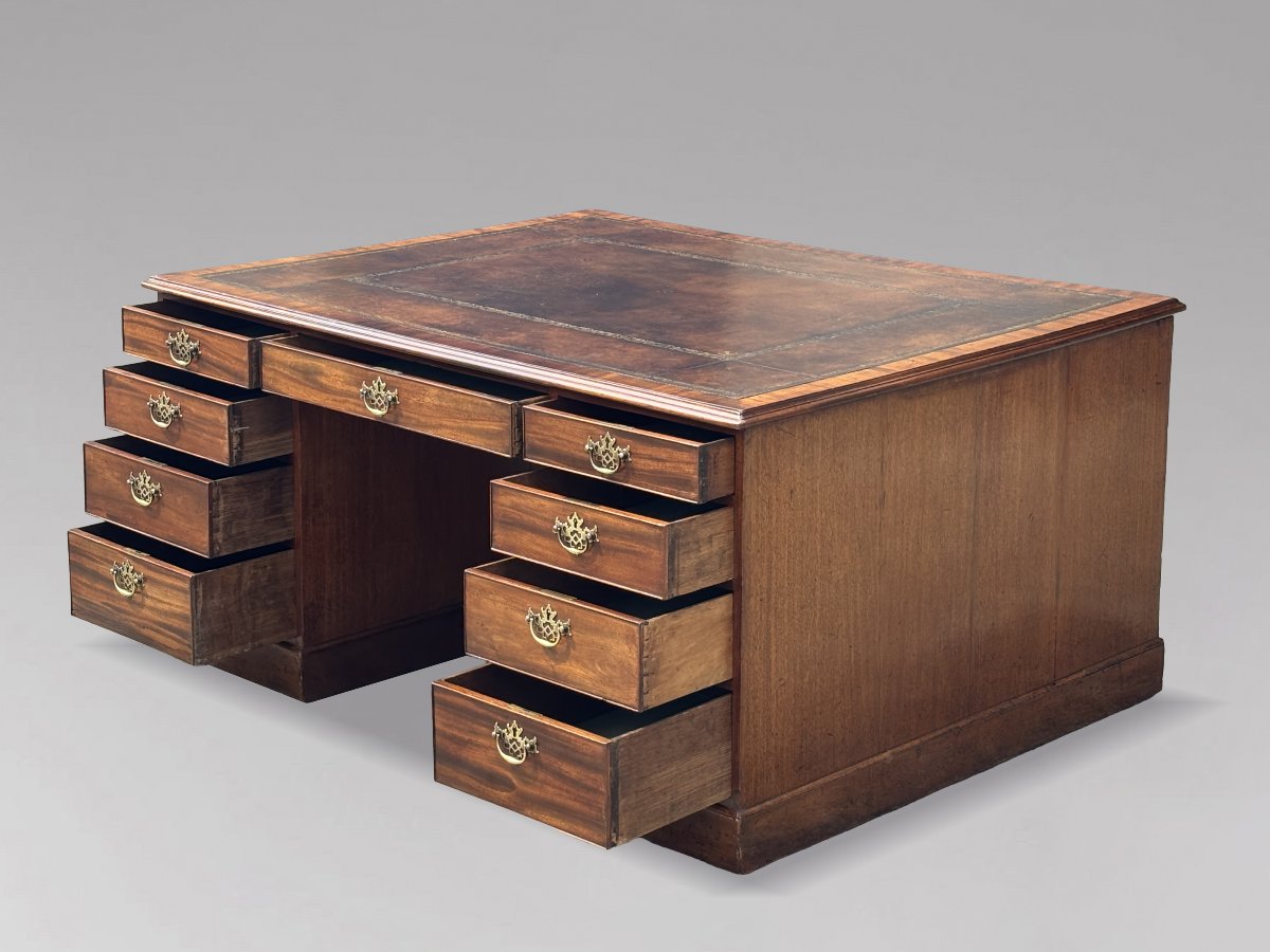 18ème Siècle, Bureau de Partenaire en Acajou, Période George III-photo-7