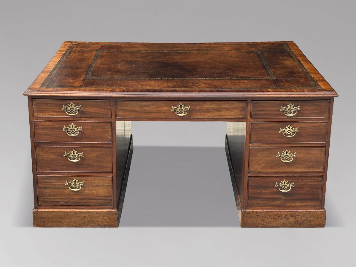 18ème Siècle, Bureau de Partenaire en Acajou, Période George III