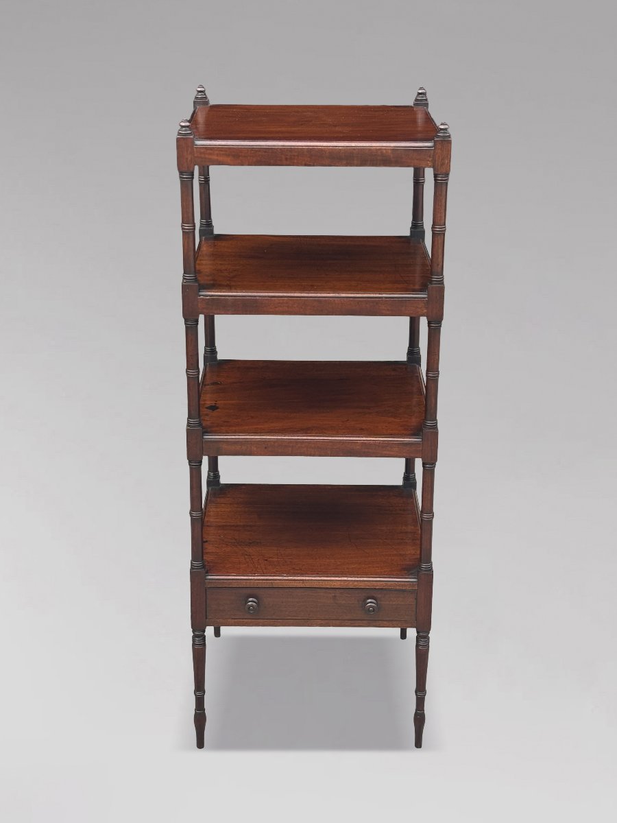 Early 19th-century George III-period Mahogany 4-tier Whatnot-photo-2