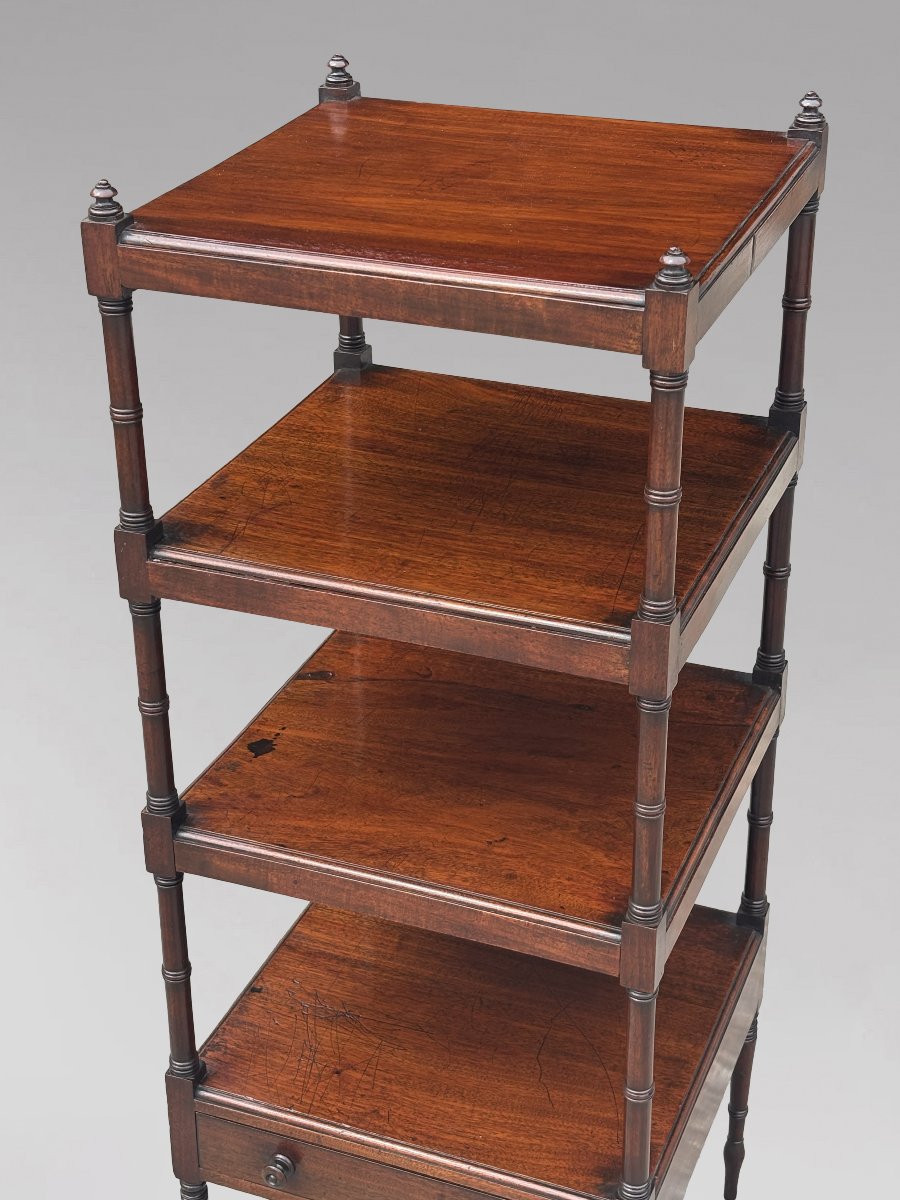 Early 19th-century George III-period Mahogany 4-tier Whatnot-photo-3