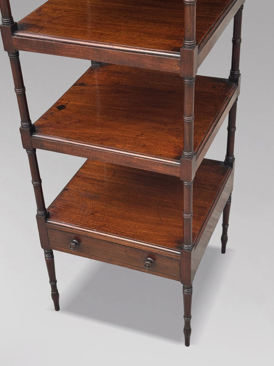 Early 19th-century George III-period Mahogany 4-tier Whatnot-photo-4