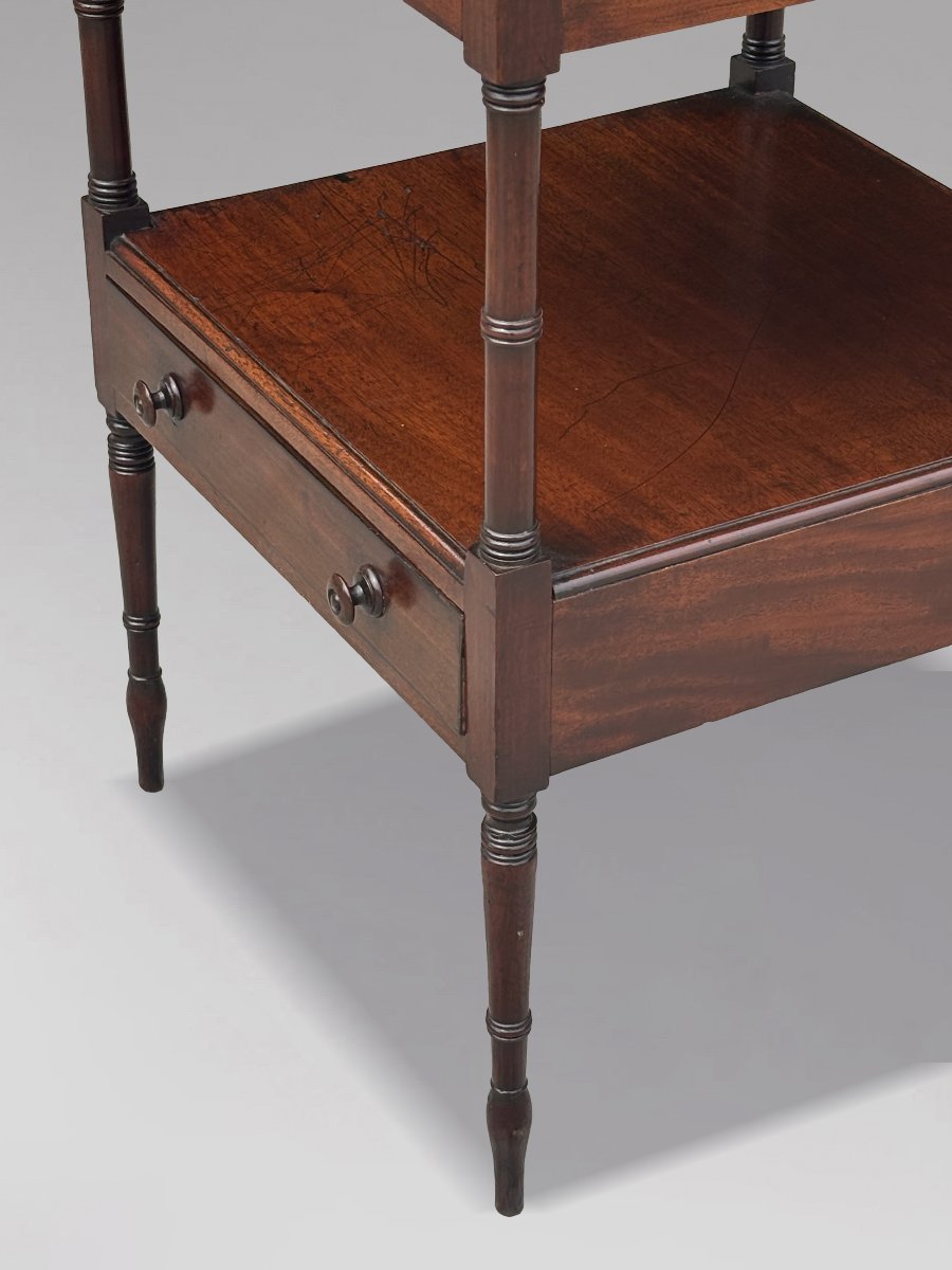Early 19th-century George III-period Mahogany 4-tier Whatnot-photo-4