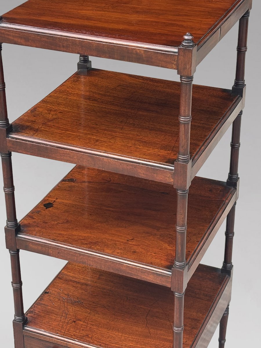 Early 19th-century George III-period Mahogany 4-tier Whatnot-photo-8