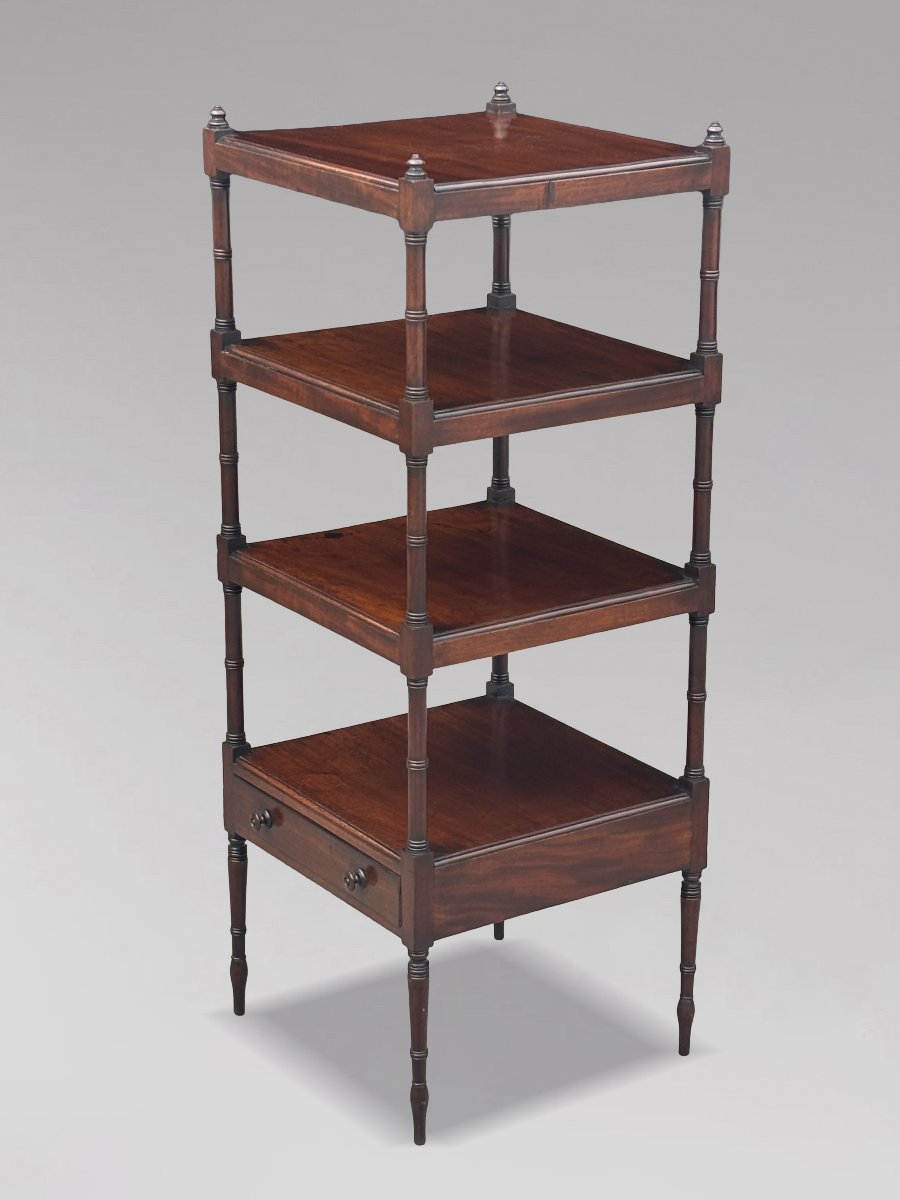 Early 19th-century George III-period Mahogany 4-tier Whatnot