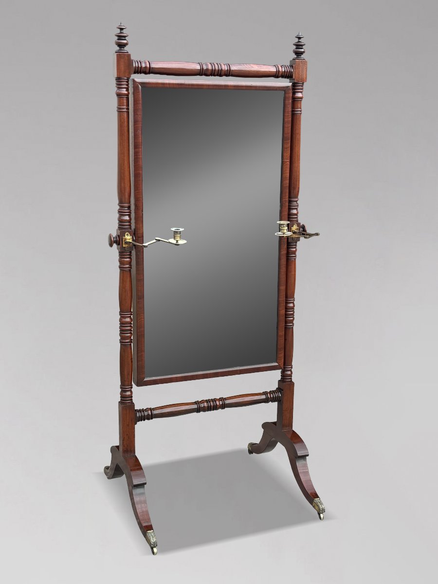 Début du 19ème Siècle, Miroir en Acajou de la Période Régence-photo-2
