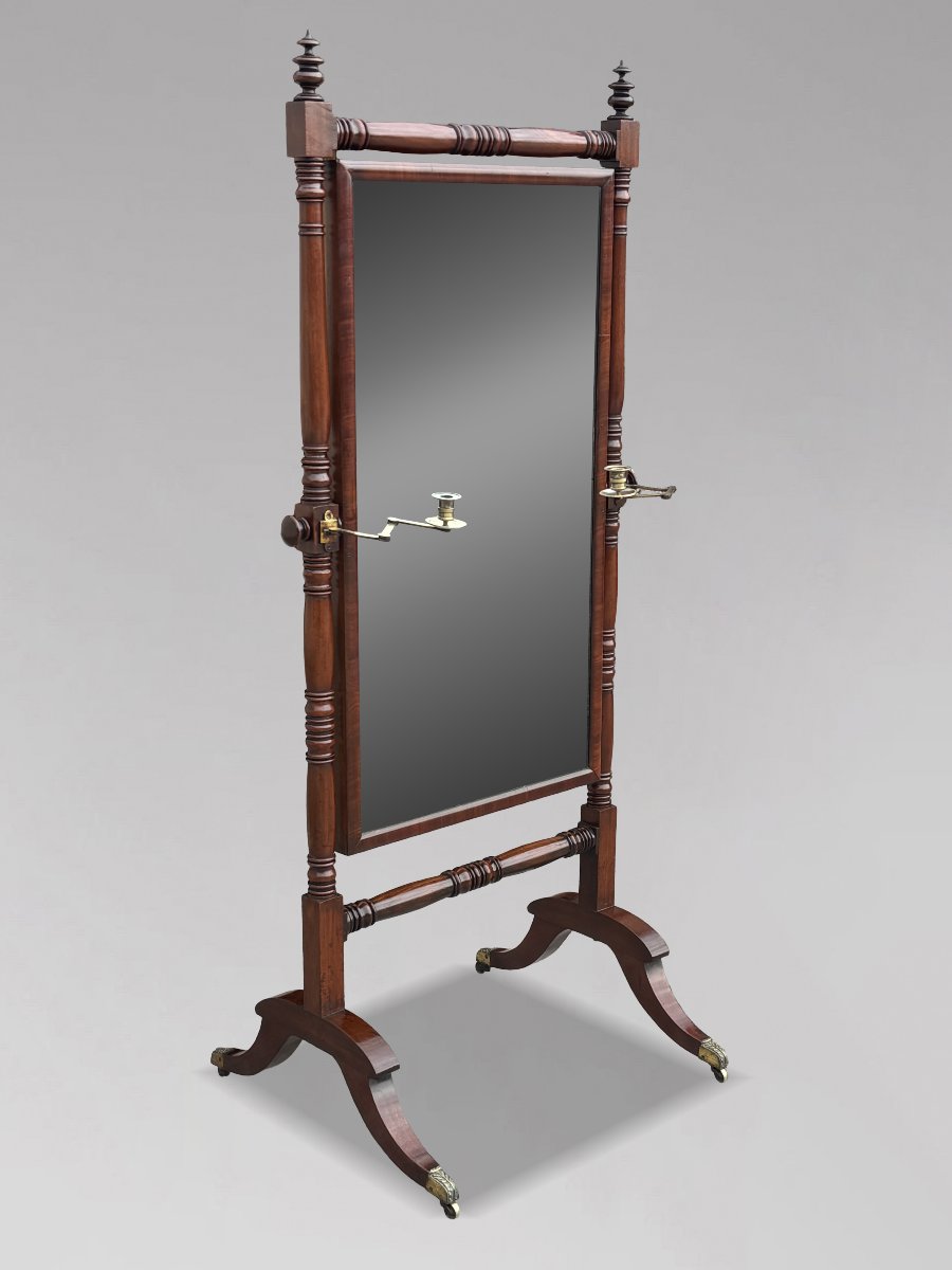 Début du 19ème Siècle, Miroir en Acajou de la Période Régence