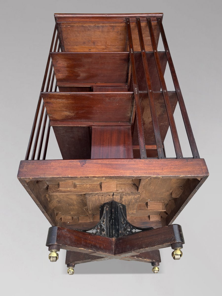 19th-century Victorian Period Tall Mahogany Revolving Bookcase-photo-1