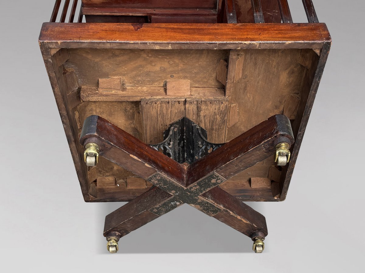 19th-century Victorian Period Tall Mahogany Revolving Bookcase-photo-2