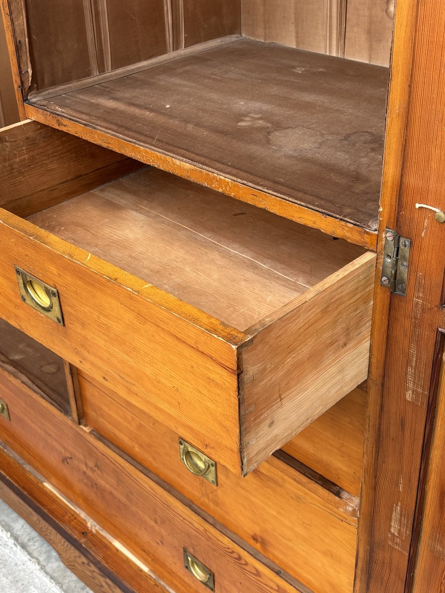 19th-century Scottish Arts & Crafts Pine Wardrobe-photo-8