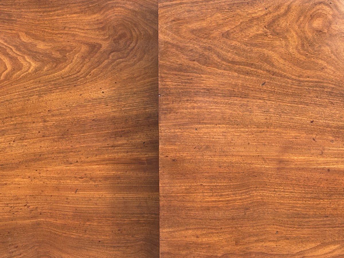 Early 19th-century Georgian Mahogany Twin-pillar Dining Table-photo-6