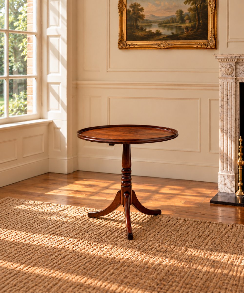 18ème Siècle, Table Ovale Tripode en Acajou d’Époque George III-photo-5