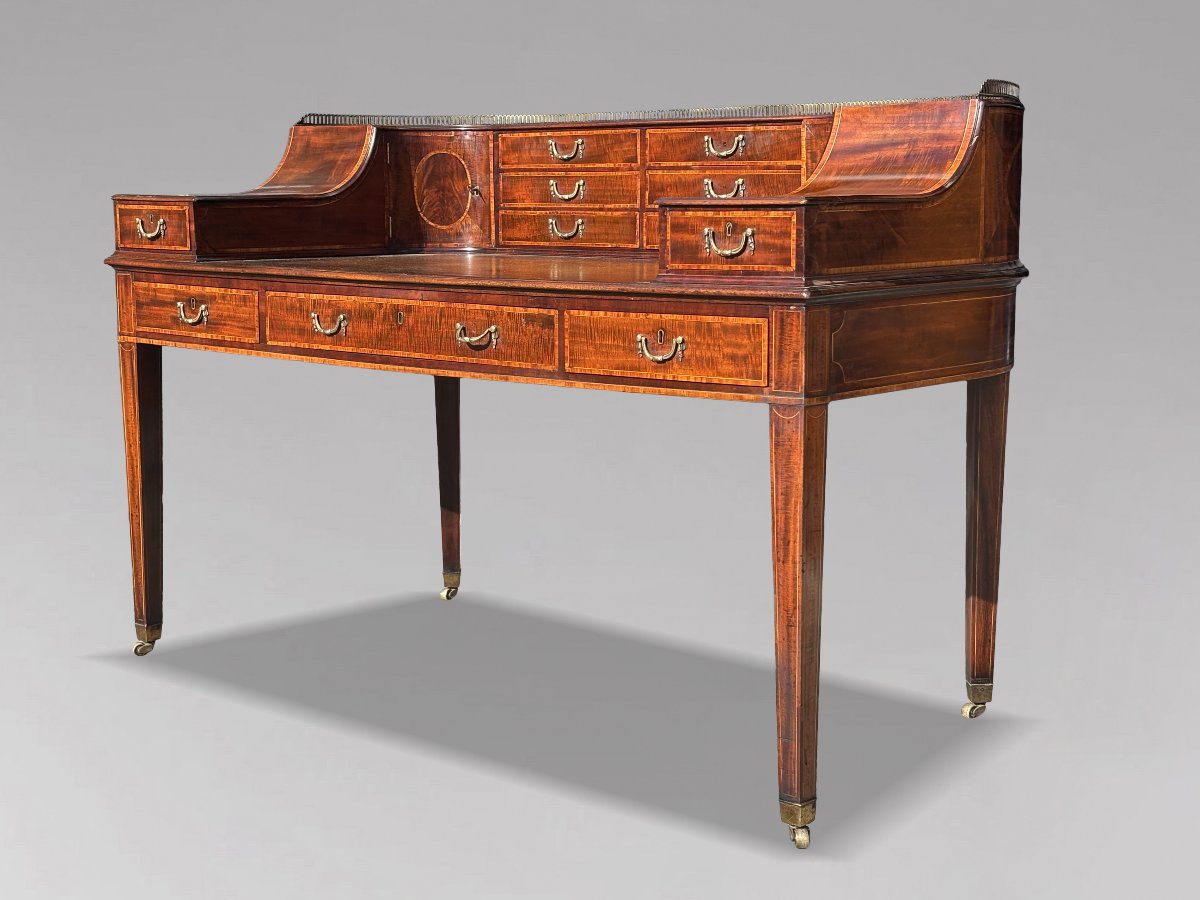 18ème Siècle, Bureau Carlton House en Acajou d’Époque George III-photo-2