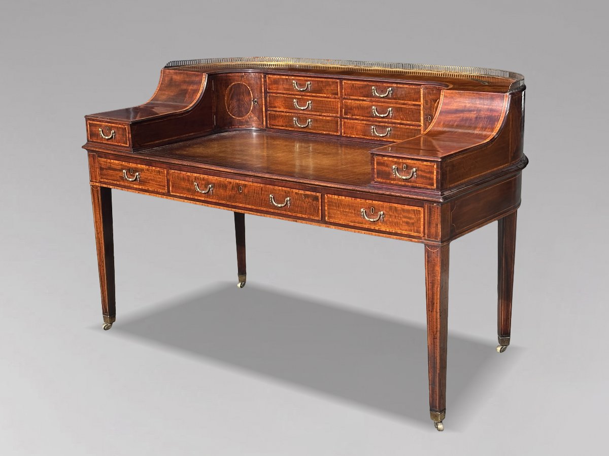 18ème Siècle, Bureau Carlton House en Acajou d’Époque George III