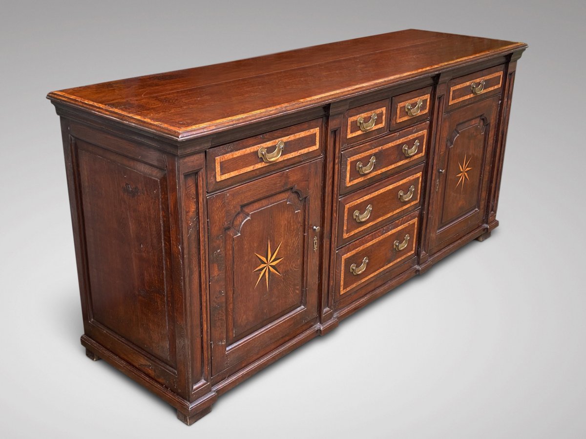 18c Oak And Burr Elm Dresser Base-photo-3