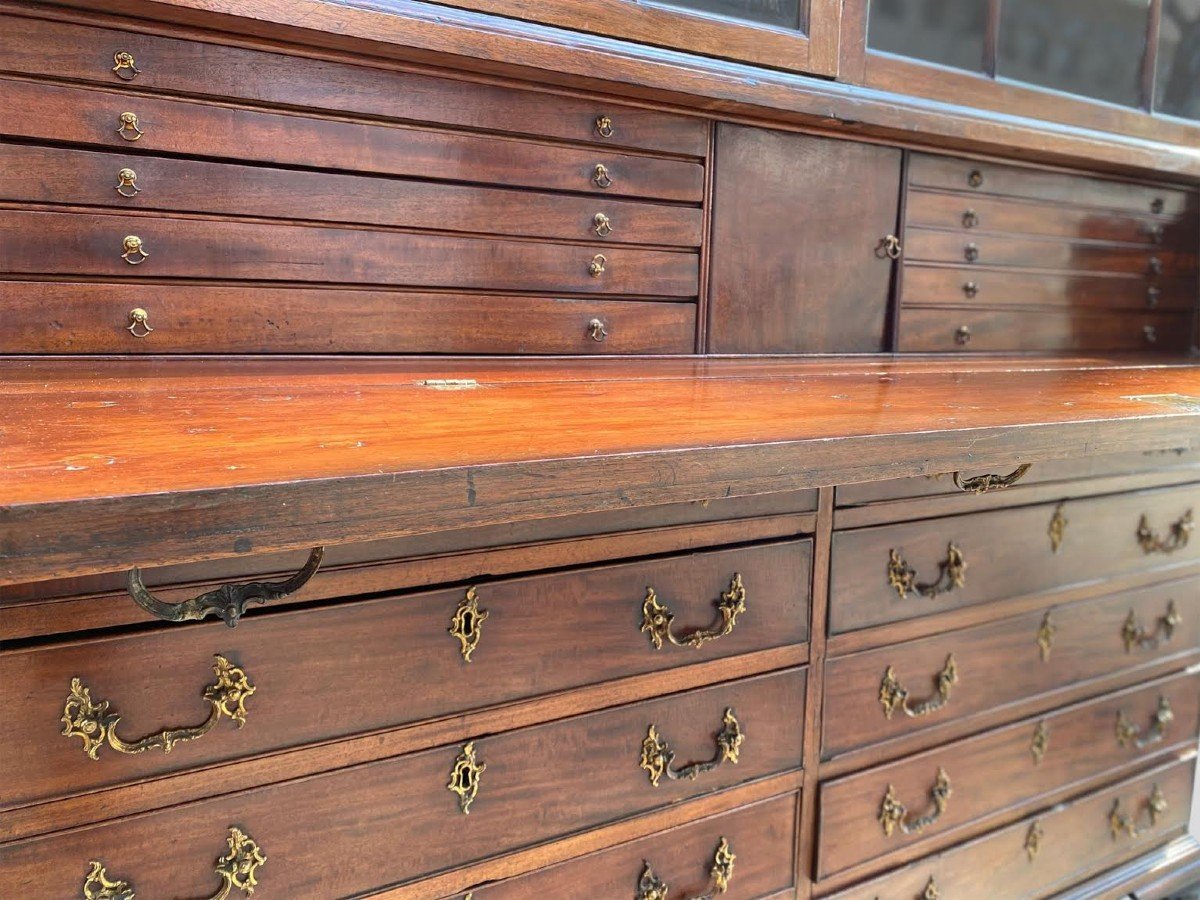 18th Century Stunning George III Period Mahogany Secretaire Bookcase-photo-1