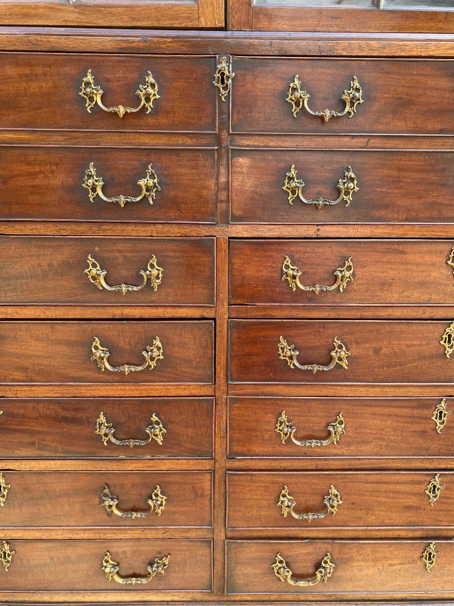 18th Century Stunning George III Period Mahogany Secretaire Bookcase-photo-2