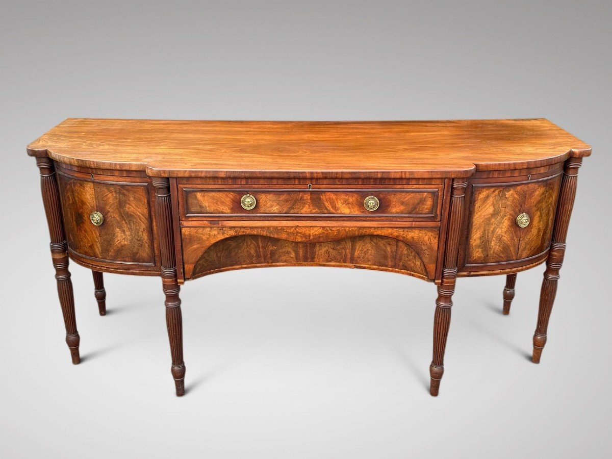 18c George III Period Scottish Mahogany Breakfront Sideboard-photo-2